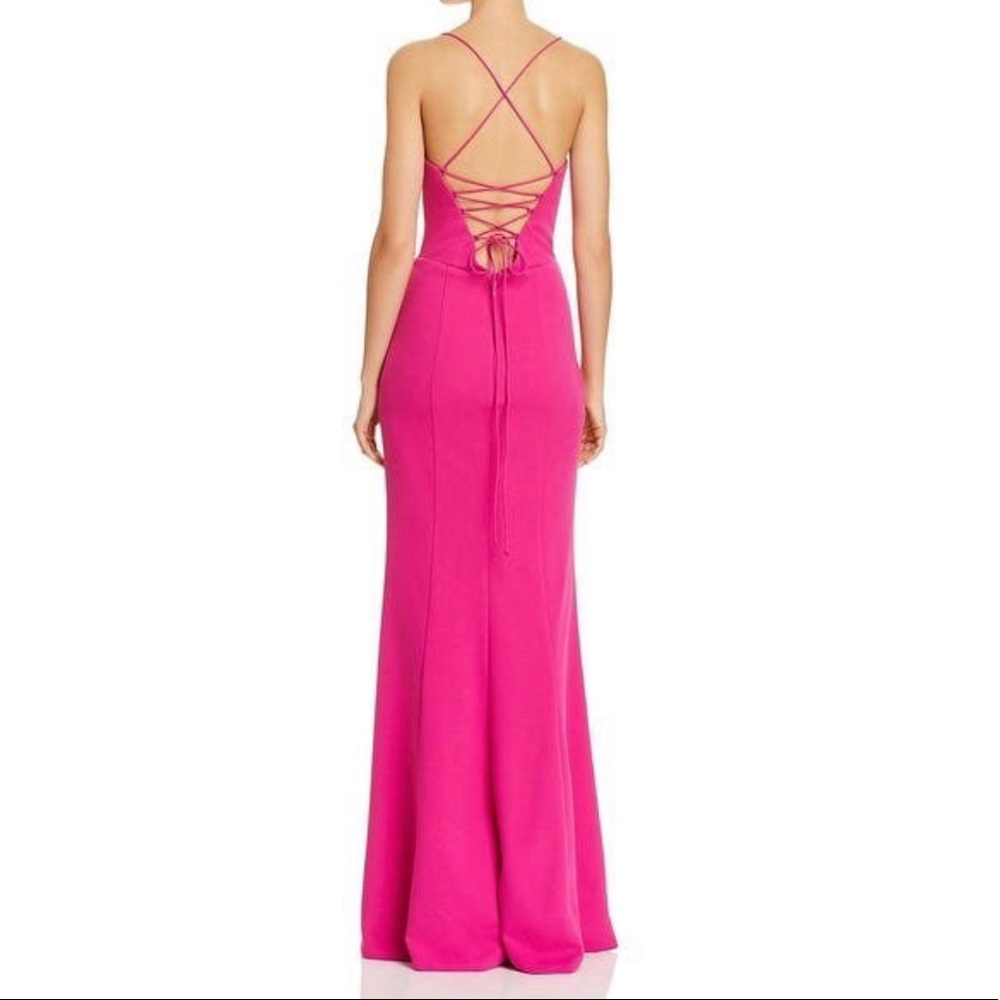 Bariano Corseted Long Gown Fuchsia Pink XL EXTRA LARGE NEW NWT REG $298 - Picture 2 of 5